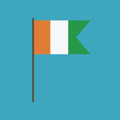 Ivory Coast flag icon in flat design