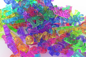 Abstract CGI typography, bunch of word represent love. Wallpaper for graphic design.