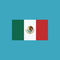 Mexico flag icon in flat design