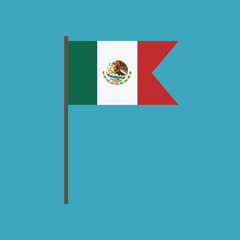 Mexico flag icon in flat design