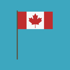 Fototapeta na wymiar Canada flag icon in flat design
