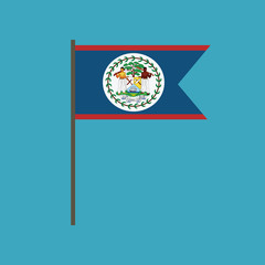 Belize flag icon in flat design