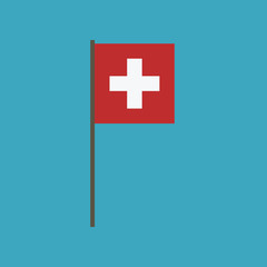 Obraz premium Switzerland flag icon in flat design