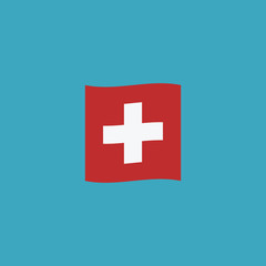 Obraz premium Switzerland flag icon in flat design