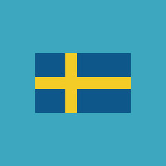 Sweden flag icon in flat design