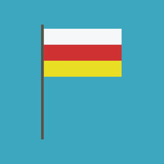 South Ossetia flag icon in flat design