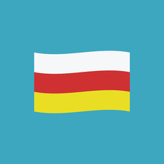 South Ossetia flag icon in flat design