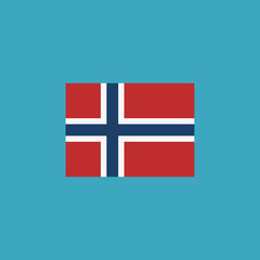 Norway flag icon in flat design