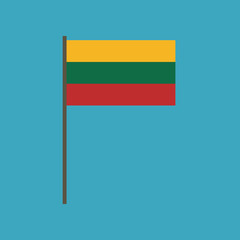 Lithuania flag icon in flat design