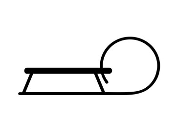 Vector silhouette of snow toboggan.