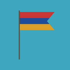 Fototapeta premium Armenia flag icon in flat design