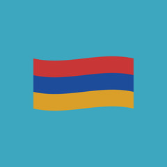 Armenia flag icon in flat design