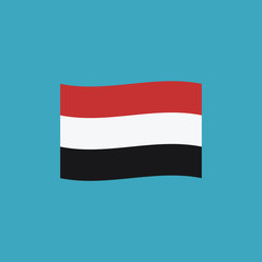 Yemen flag icon in flat design