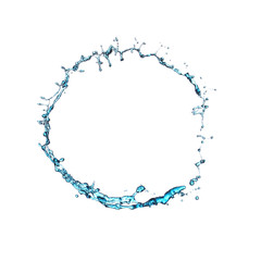 Water ring splash isolated on white background
