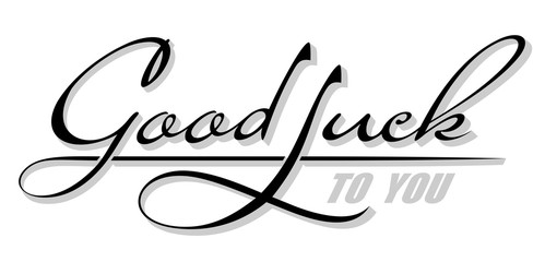 Underscore handwritten text Good Luck To You. Hand drawn calligraphy lettering with shadow