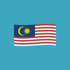 Malaysia flag icon in flat design