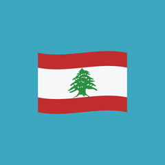 Lebanon flag icon in flat design