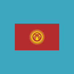 Kyrgyzstan flag icon in flat design