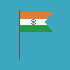 India flag icon in flat design