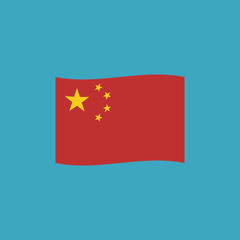China flag icon in flat design