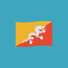 Bhutan flag icon in flat design