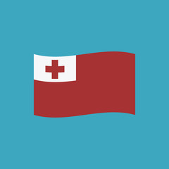 Obraz premium Tonga flag icon in flat design