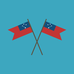 Samoa flag icon in flat design