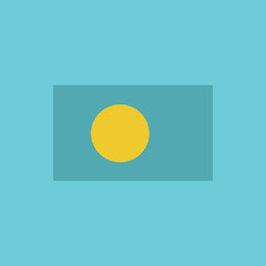 Palau flag icon in flat design