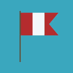 Peru flag icon in flat design