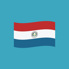 Paraguay flag icon in flat design