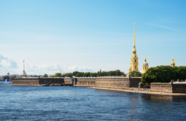Fototapeta premium Peter and Paul Fortress in St. Petersburg, on the Hare Island.