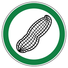 srg476 SignRoundGreen - german - ez476 ErlaubnisZeichen - Nüsse erlaubt (Erdnuss) - english - approved - nuts allowed (peanut) - xxl green g6755