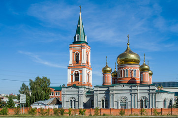 Fototapeta na wymiar Znamensky Cathedral. The City Of Barnaul. Altai territory.