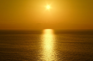Beautiful sunset above the tyrrhenian sea