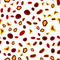 Dark Red, Yellow vector seamless texture with disks.