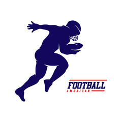 Running American football player logo silhouette, American Football logo