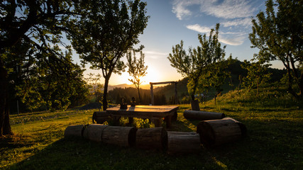 Romanian countryside under a warm summer light