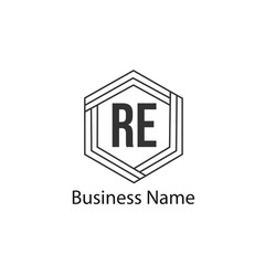 Initial Letter RE Logo Template Design