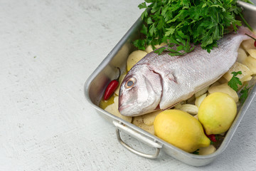 Raw fish ready to roast