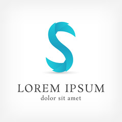 blue sharp letter s vector logo design template, curve layer symbol, vector illustration