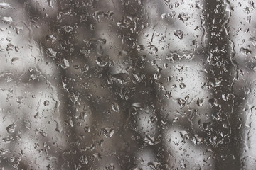 Drops of rain on glass.