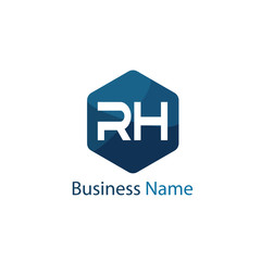 Initial Letter RH Logo Template Design