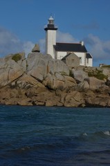 Pontusval lighthouse (phare de Pontusval), Brignogan, Finistère, Bretagne, France