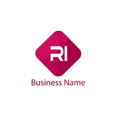 Initial Letter RI Logo Template Design