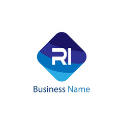 Initial Letter RI Logo Template Design