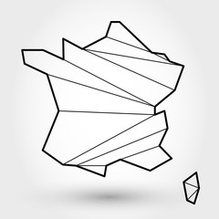 black outline map of France