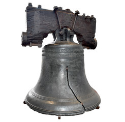 U.S. Liberty Bell in Philadelphia Isolated on White Background