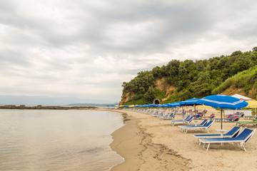 Fototapeta na wymiar View of the beach on Rodonit peninsula, Albania