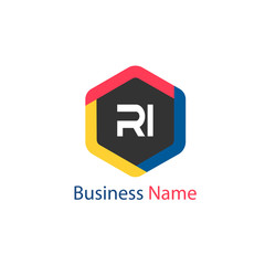 Initial Letter RI Logo Template Design