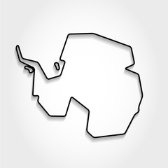 Antarctica, black outline map